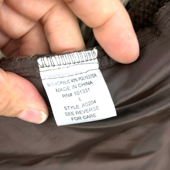 Charlotte Russe Women’s Large Brown Tan Faux Knit Back Boho Winter Vest Boho - Picture 4 of 5